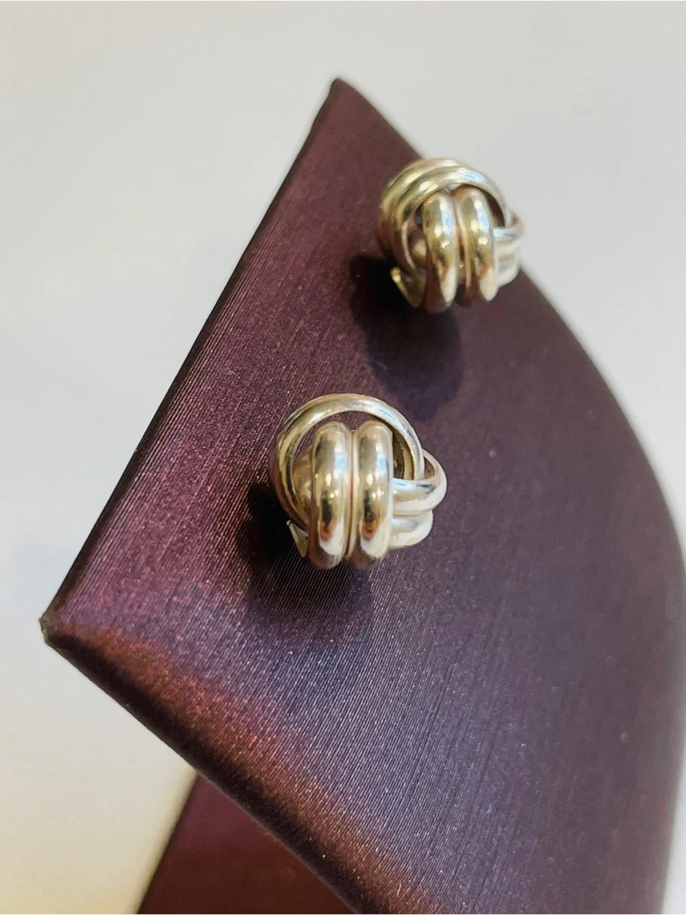 Sterling Silver 925 Twisted Knot Stud Earrings